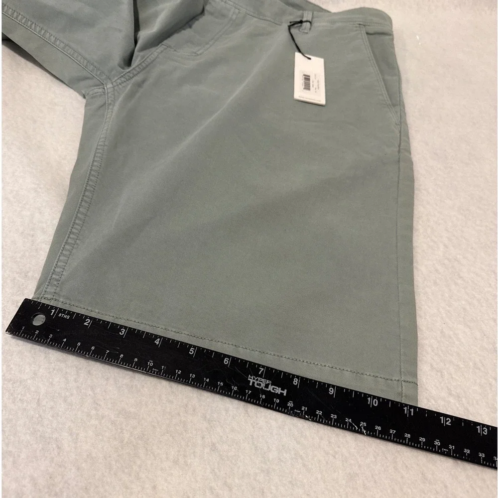 7Diamonds shorts men 38 Tasman Chino Jadeite Green Brushed Luxe pima cotton NEW